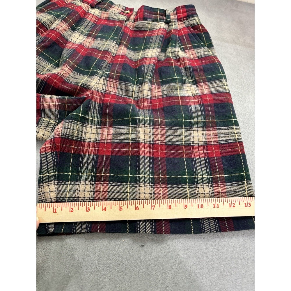 Vintage Talbots Plaid Pleated Bermuda Shorts 10 Twee Preppy High Waist Academia - Picture 6 of 10